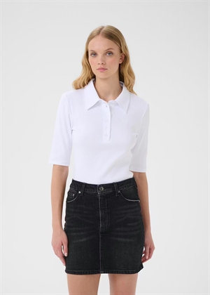 Drew polo bluse Bright White Gestuz 